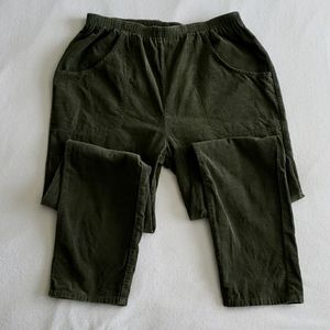Cotton Olive Green Corduroy Trousers Size 12